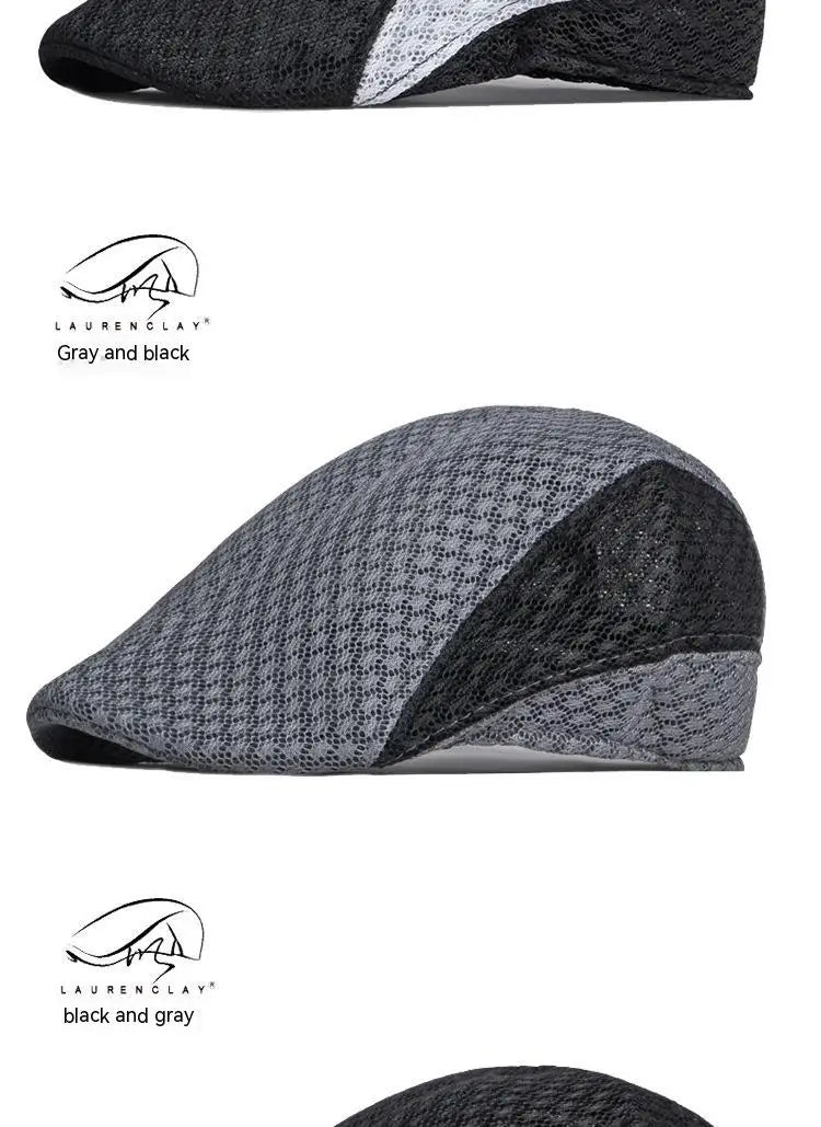 Big Head 58-61cm Summer Men Newsboy Breathable Cap Mesh Cabbie Golf Driving Sun Flat Beret Hats Caps Visors BAZAARHUBO