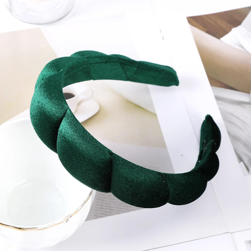 Fashion Padded Headbands for Women Wide Bezel Hairbands Thick Velvet Hair Hoop Girls Sponge Non-slip Hairband Hair Accessories BAZAARHUBO