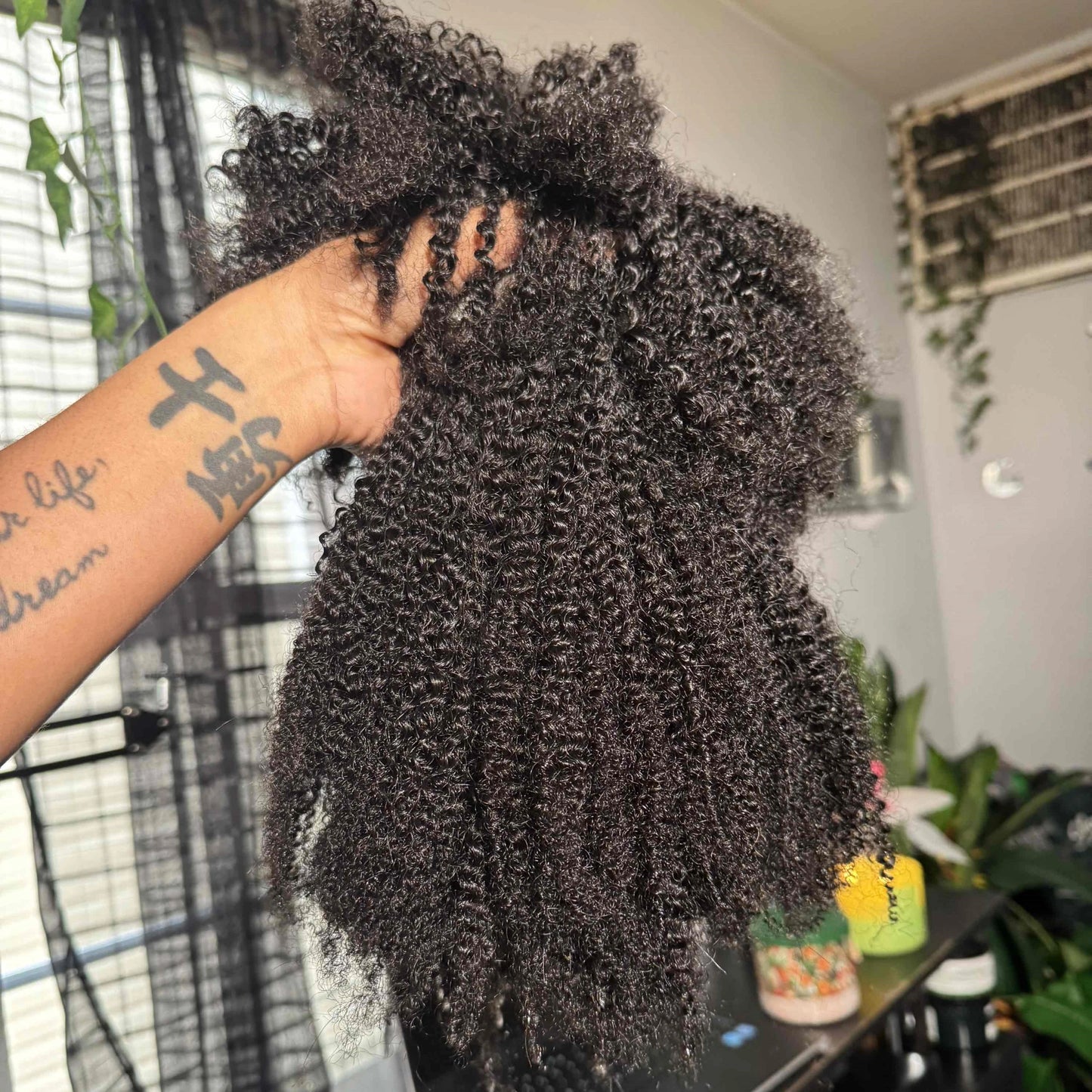 4C Kinky Twist Crochet Braiding Hair 100% Human Hair Bundles Curly Human Hair QVR Afro Kinky Bulk Hair for Dreadlocks Extensions