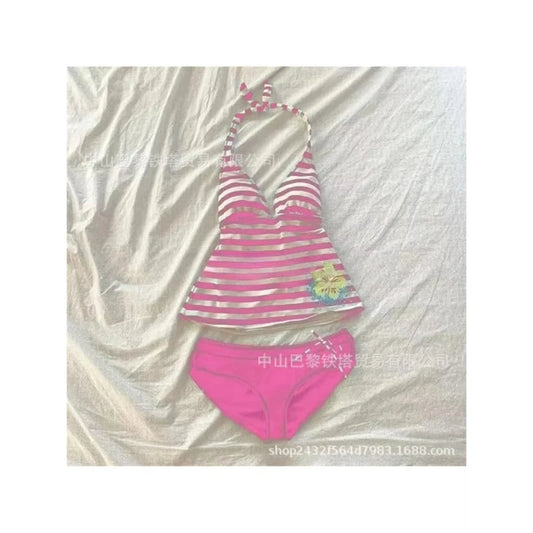2 Piece Women's Summer Beach Bikini Set Sexy Slim Chic Floral Print Halter Neck Swimsuit Set 2000s Aesthetics Hottie Streetwear