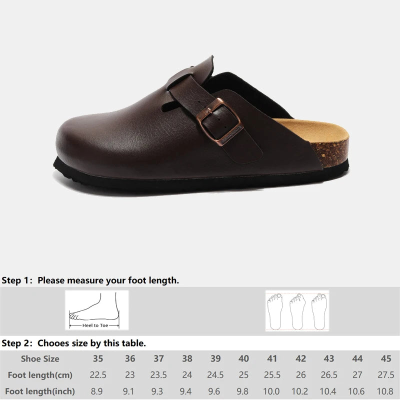 Slippers Buckle 2024 Leather Brand Fashion Unisex Comfortable Outdoor Women Slipper #MT306