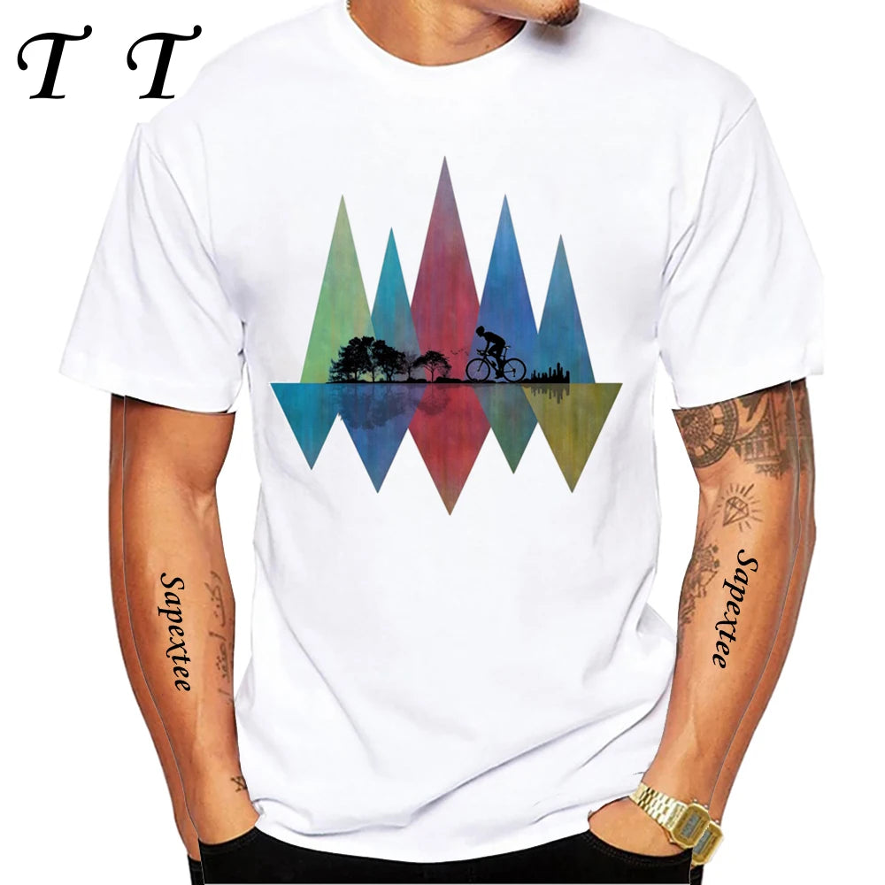 Travel On Gravel Bikepacking Print T-Shirt Summer Men Short Sleeve Funny Bicycle Sport Boy Tops Anatomy Bike Cycling Casual Tees