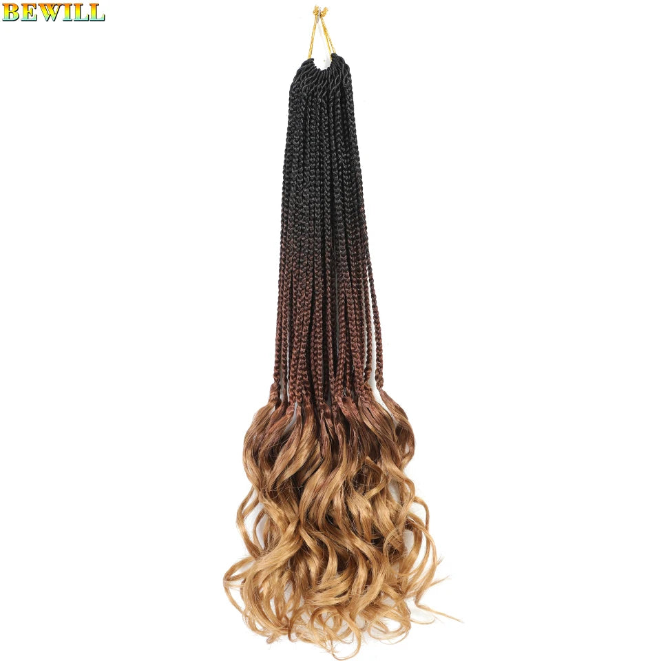 14 18 24 Inch French Curl Crochet Braids Boho Goddess French Curl Box Braids Crochet Hair Synthetic French Curly Braiding Hair