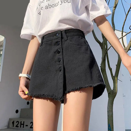 Hot Clothing Loose Korean Fashion Casual Summer Women's Jean Denim Shorts Skirts Female Vintage High Waist Aesthetic Short Pants