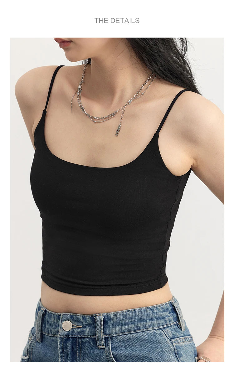 CHIC VEN Women's Tanks New Loose Short Camis Sleeveless Solid Crop Top Woman Clothing Spring Summer 2023