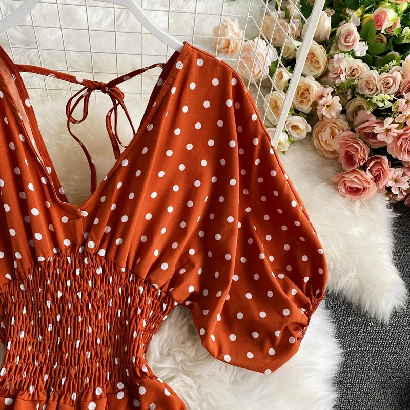 V Neck Sexy Dolman Sleeves Waist Slim Floral Print Jumpsuit Women Wide Leg Trousers Jumpsuit