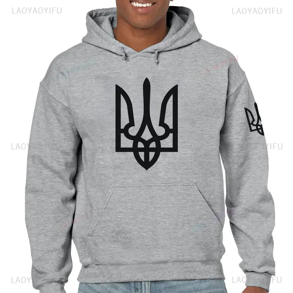 Printed Long-sleeved Hoodie Ukrainian Trident Ukraine Slava Ukraini for Men Women Sweatshirt Harajuku Streetwear Autumn Pullover