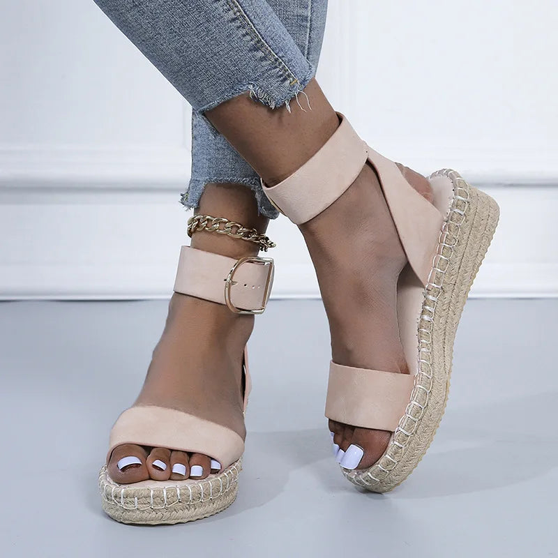 Women's wedge sandals comfortable optical sole large size spring and summer women's shoes hot sale 2024