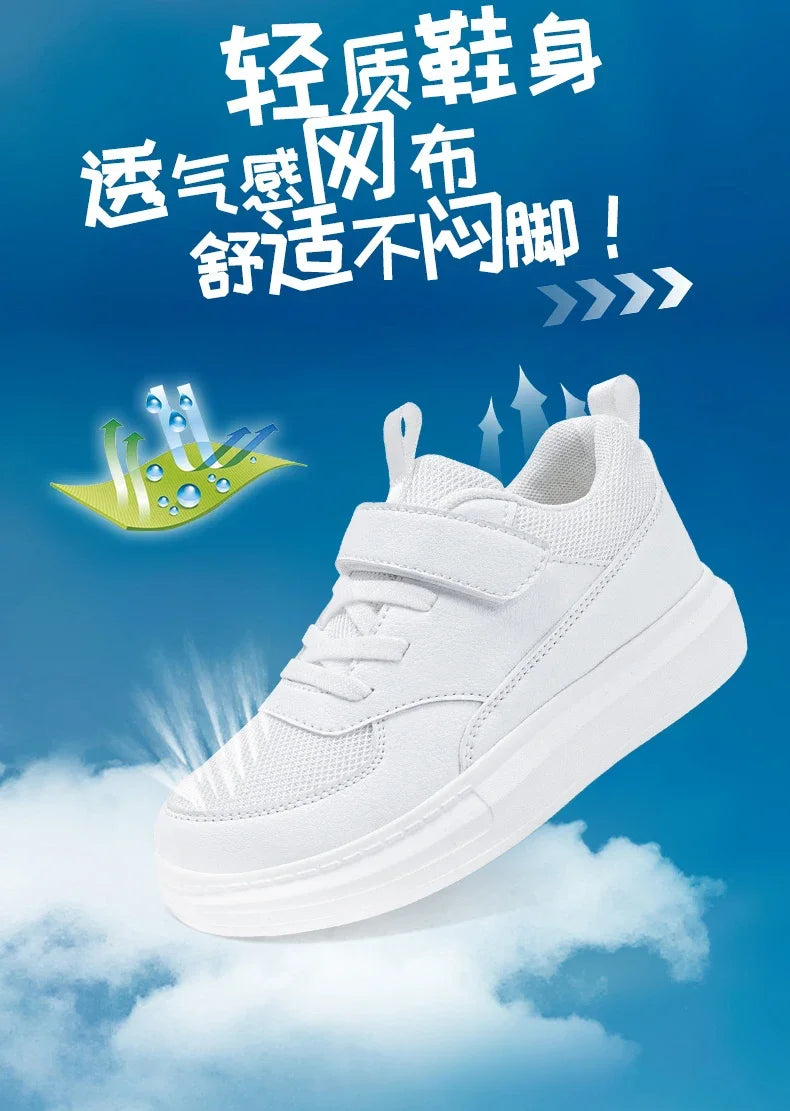 Children's Sneakers Kids Fashion Design White Non-slip Casual Shoes for Boys Girls Hook Breathable Sneakers Toddler Outdoor Shoe