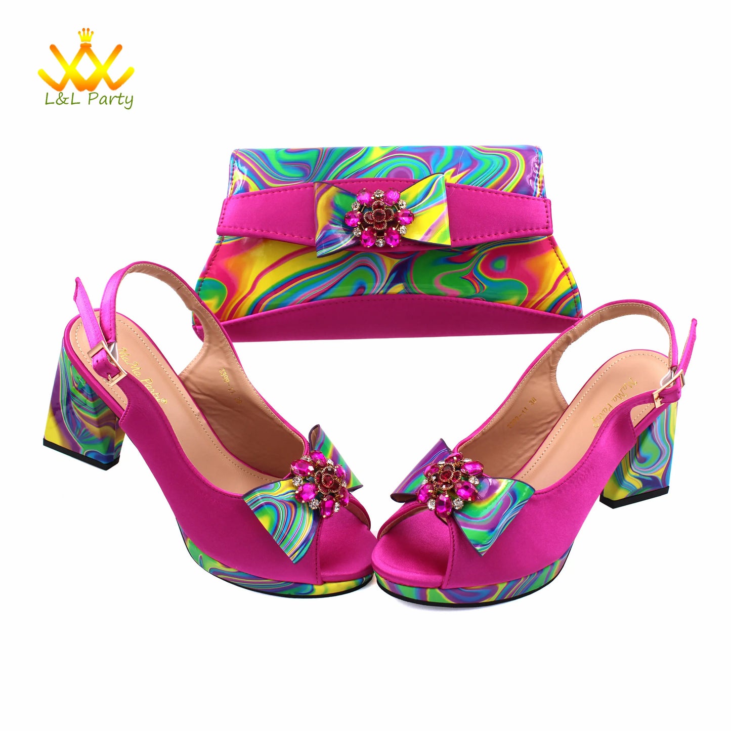 Coffee Color INS Hot Sale New Arrivals 2024 Italian Design Shoes Matching Bag Set Super High Heels Pumps for Garden Party