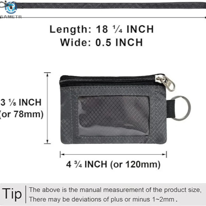 Badge Holder With ID Window Small Wallet Waterproof Anti-Theft Travel Keychain Wallet Men Women Slim Zip Card Lanyard Wallet
