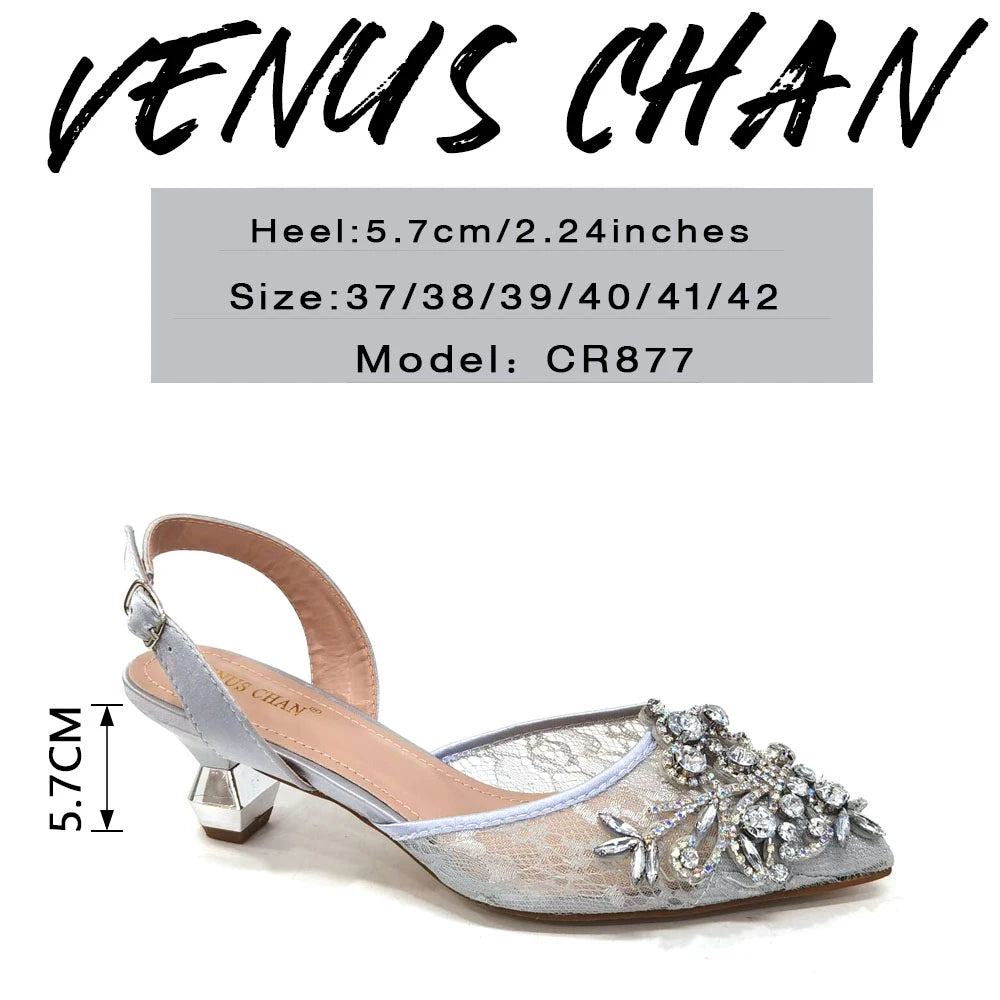 African Fachion Evening Shoes And Matching Bags Italian Design Ladies Diamond Bag High-Heeled Pointed Toe Women's Shoes