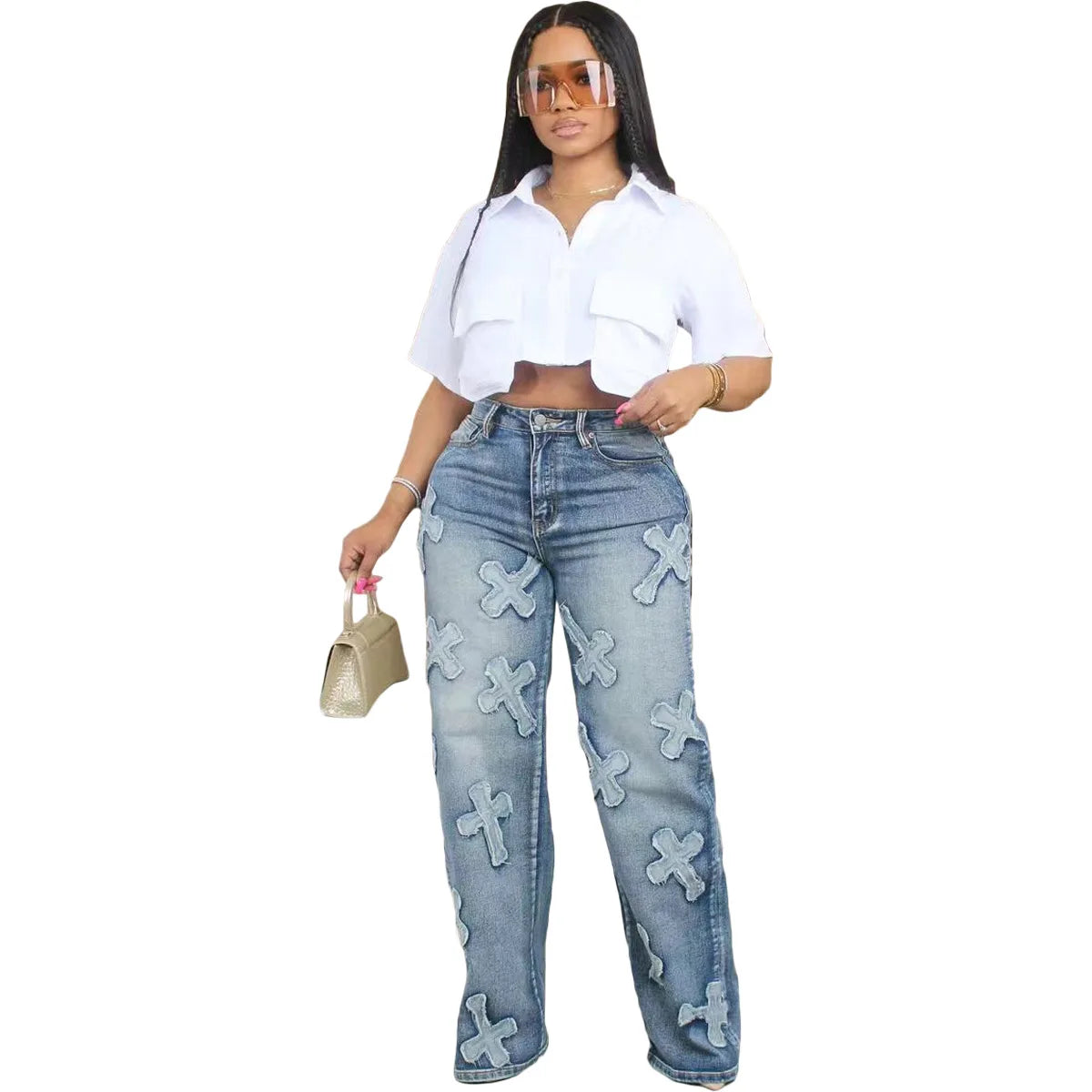 CM.YAYA Summer Street Women Shirts Fashion Single Breasted Pocket Front Irregular Short Sleeve Mini Blouse Holiday Shirt Tops