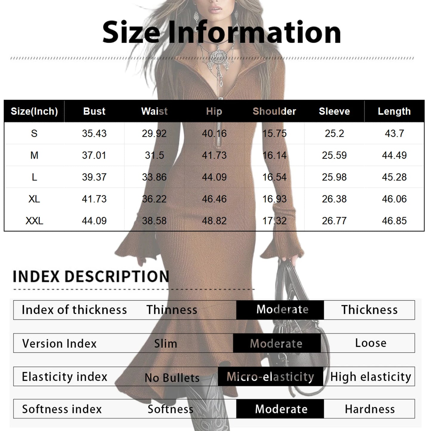 Fall Winter Sweater Dress Quarter Zip Bell Sleeve Mermaid Knit Bodycon Long Dress Trendy Chic Slim Fit Flared Hem Party Dress