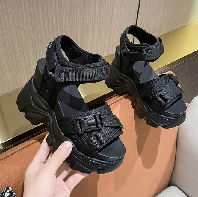 High Heels Sandals Women Shoes New Summer Wedges Height Increasing 11cm Ladies Sandal Platform Chunky Shoes Sandalias Mujer