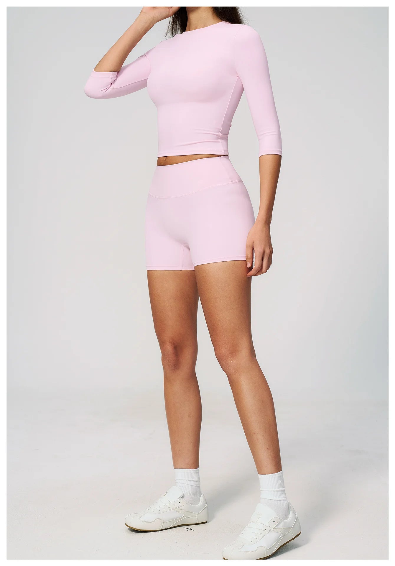 Sportswear Workout Clothes 2026 New Yoga Outfit Set For Women Slim Fit Mid Sleeve Shorts Outdoor Fitness Half Sleeve Sports Suit