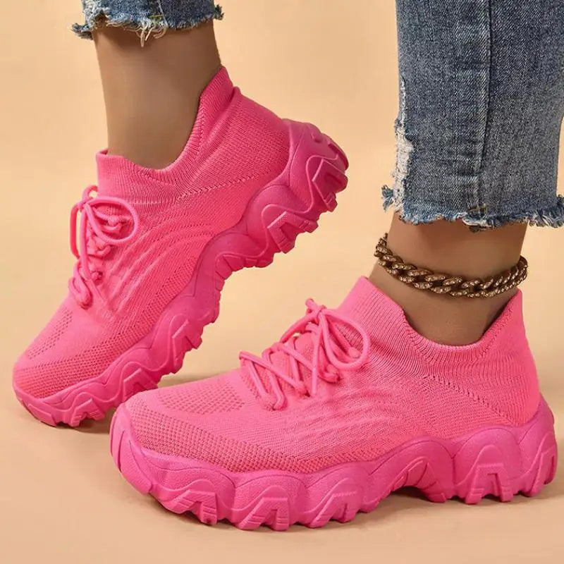 New Purple Sneakers Women Platform Casual Shoes Women Sneakers Breathable Comfortable Thick Sole Sneakers Women Designer Shoes