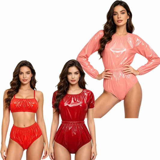 Women's Swimsuit Beach Bathing Suit Two Pieces Swimwear No-pad No-wire Bra Top And Elastic Band Swim Bottom Beachwear Clubwear