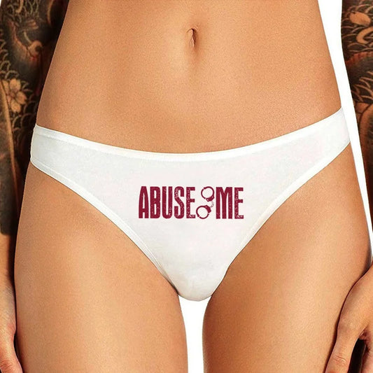 ABUSE ME Letters Underwear for Hotwife Sexy Panties for Women Lovely Underpant Women's Intimates Seamless Thongs Women Sexy