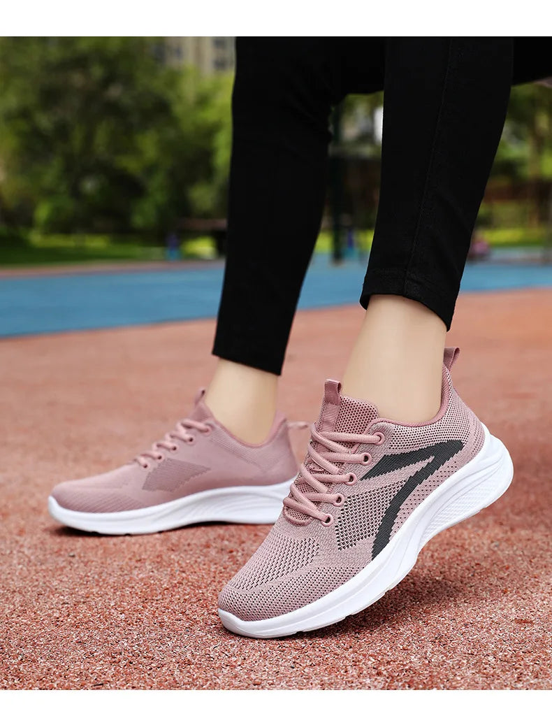 Women Casual Sport Shoes Breathable Lightweight Sneakers Outdoor Mesh Black Running Shoes Athletic Jogging Tenis Walking Shoes