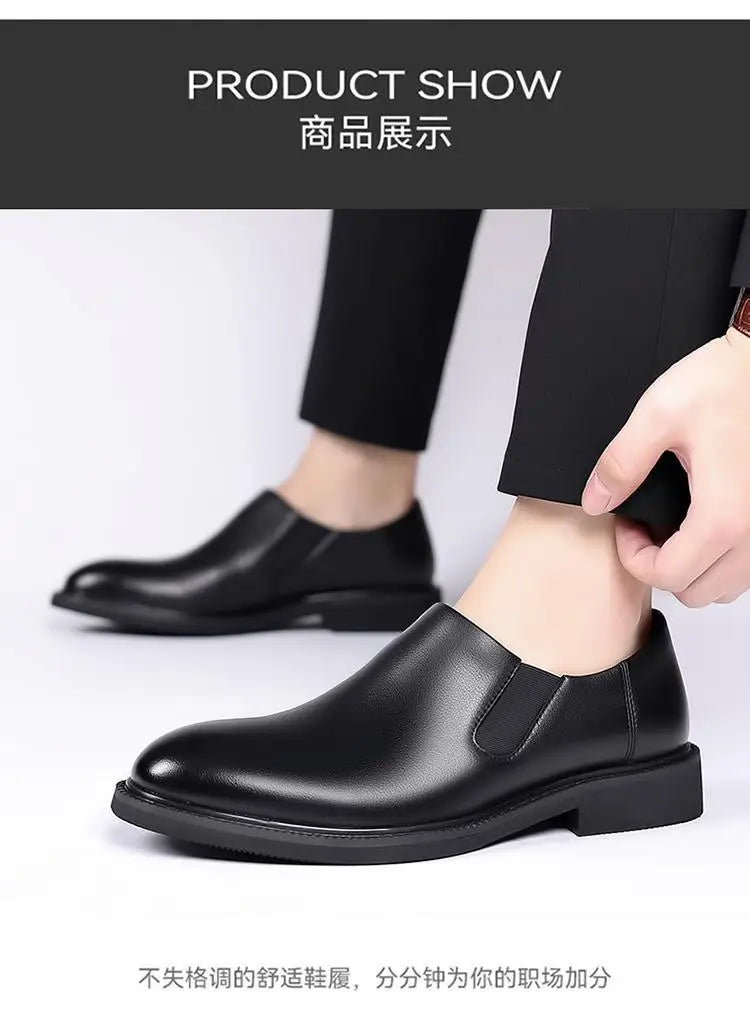 Men's Classic Leather Oxford Shoes Business Casual Dress Shoes Soft Sole Comfortable Slip-On Loafers Driving Office Shoes for Me