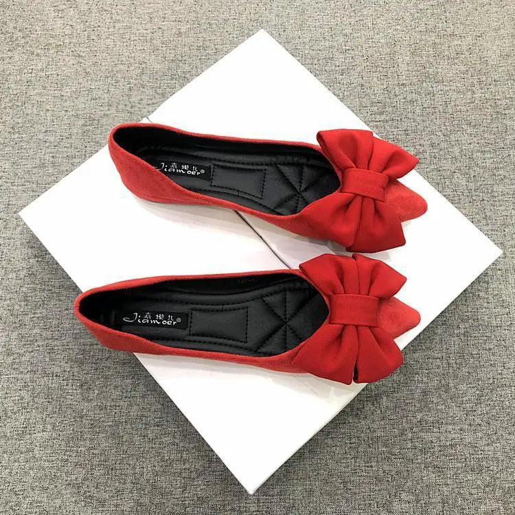 New Spring and Autumn Style Fashionable Comfortable and Versatile Women Shoes Casual Simple Wear-resistant Flat Bottom Bow Shoes