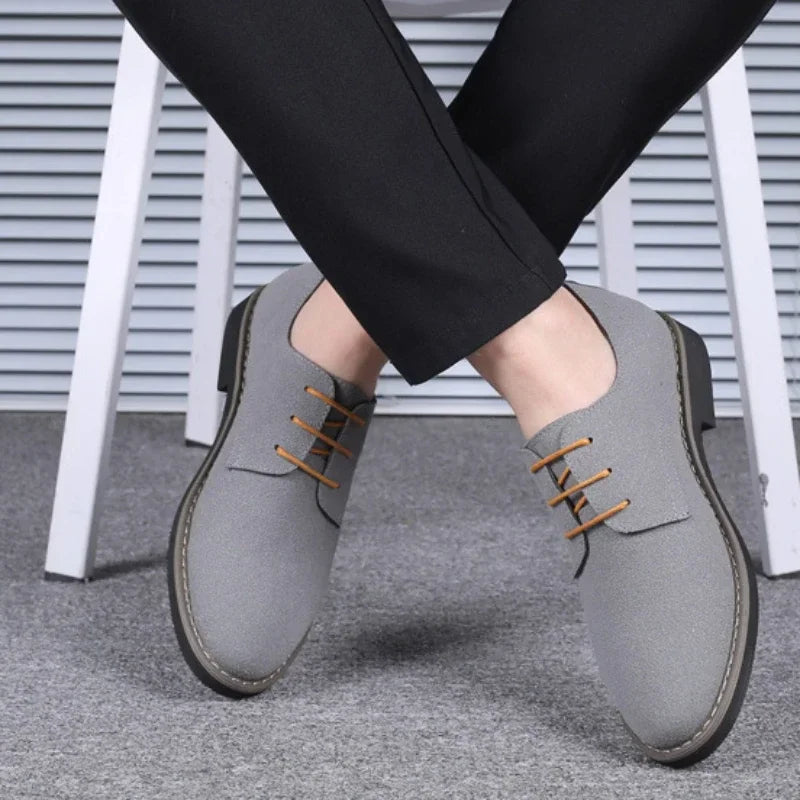 Summer Mens Dress Shoes Suede Man Oxford Shoes Large Sizes Flats Classic Men Sneakers Comfortable 2025 New Zapatillas De Deporte