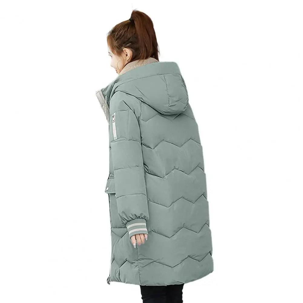 Women Long Hooded Down Cotton Coat Winter Thick Warm Parka Jacket