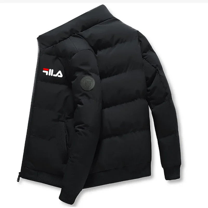 New men's short cotton-padded jacket for autumn and winter 2025, outdoor fashionable stand-up collar jogging men's clothing