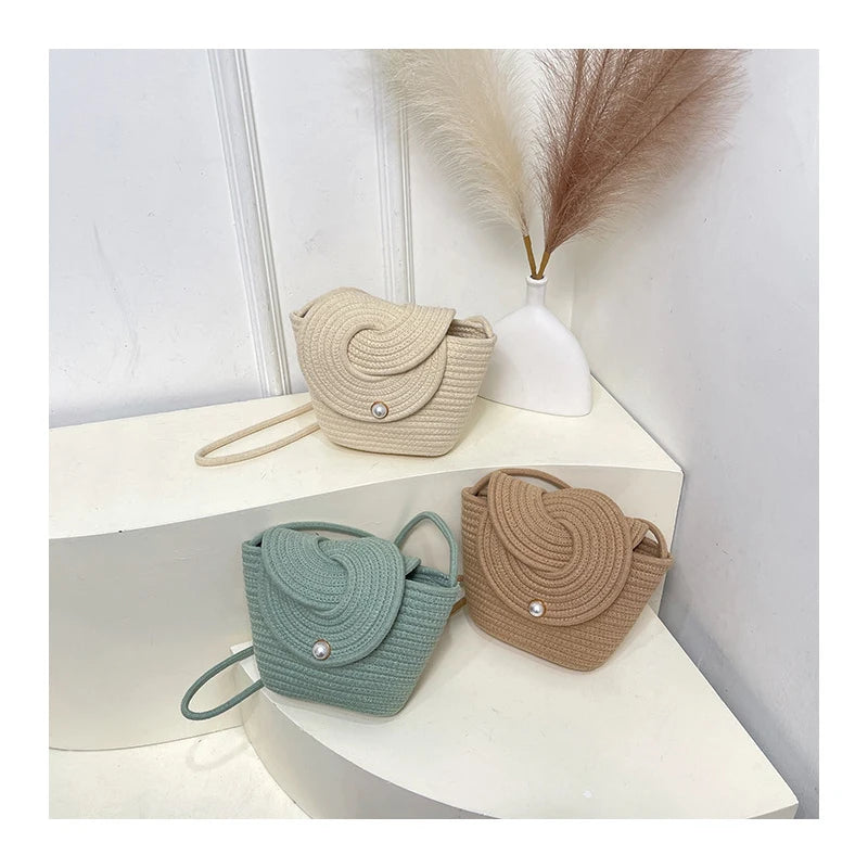 Popular Hand-woven Bags for 2025 Summer, Versatile Single-shoulder Crossbody Bags, Ins Beach Vacation Bags