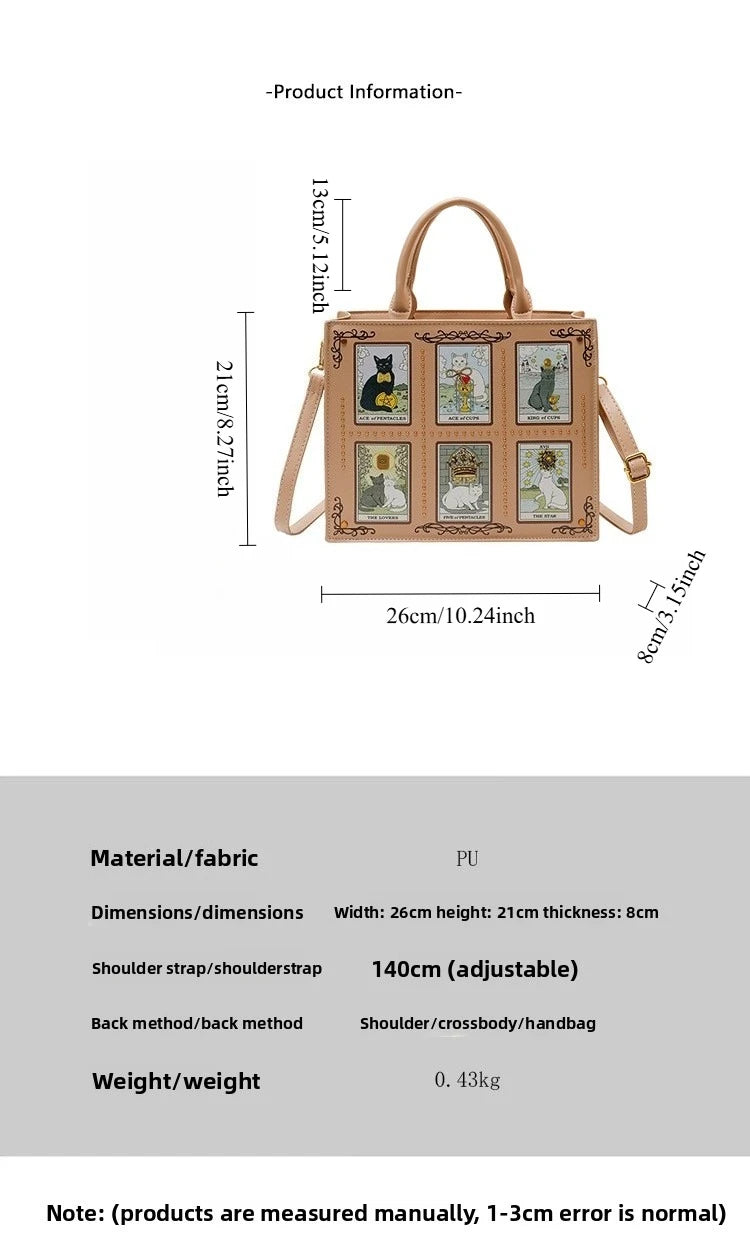 Vintage and Luxury Designer Bag Popular Fashionable Tote Bag Large Capacity with Delicate Embroidery Cat Printing Bag for Women