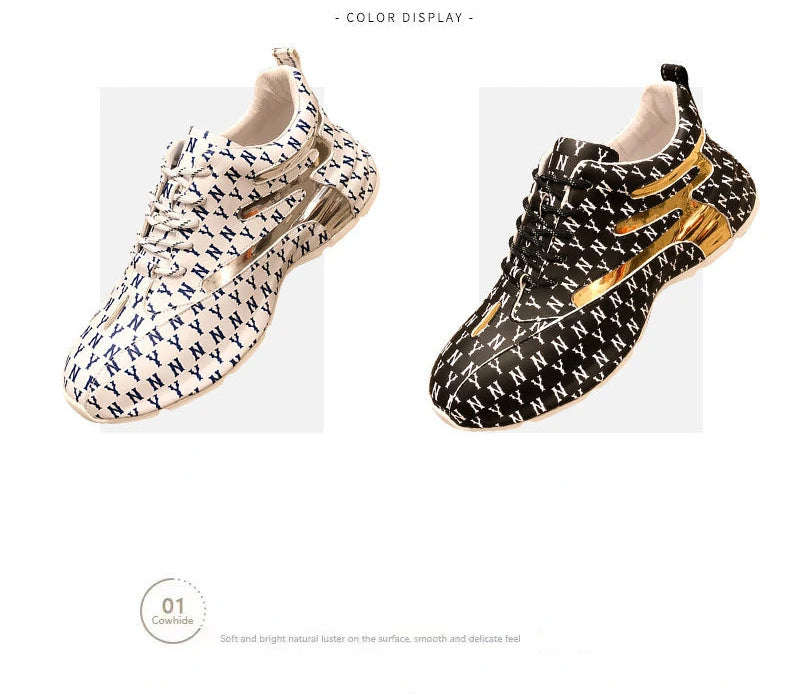 Brand Men Sneakers Fashion Print Casual Shoes Men Breathable Lace Up Running Shoes Luxury High Quality Men Sport Shoes 2026 New