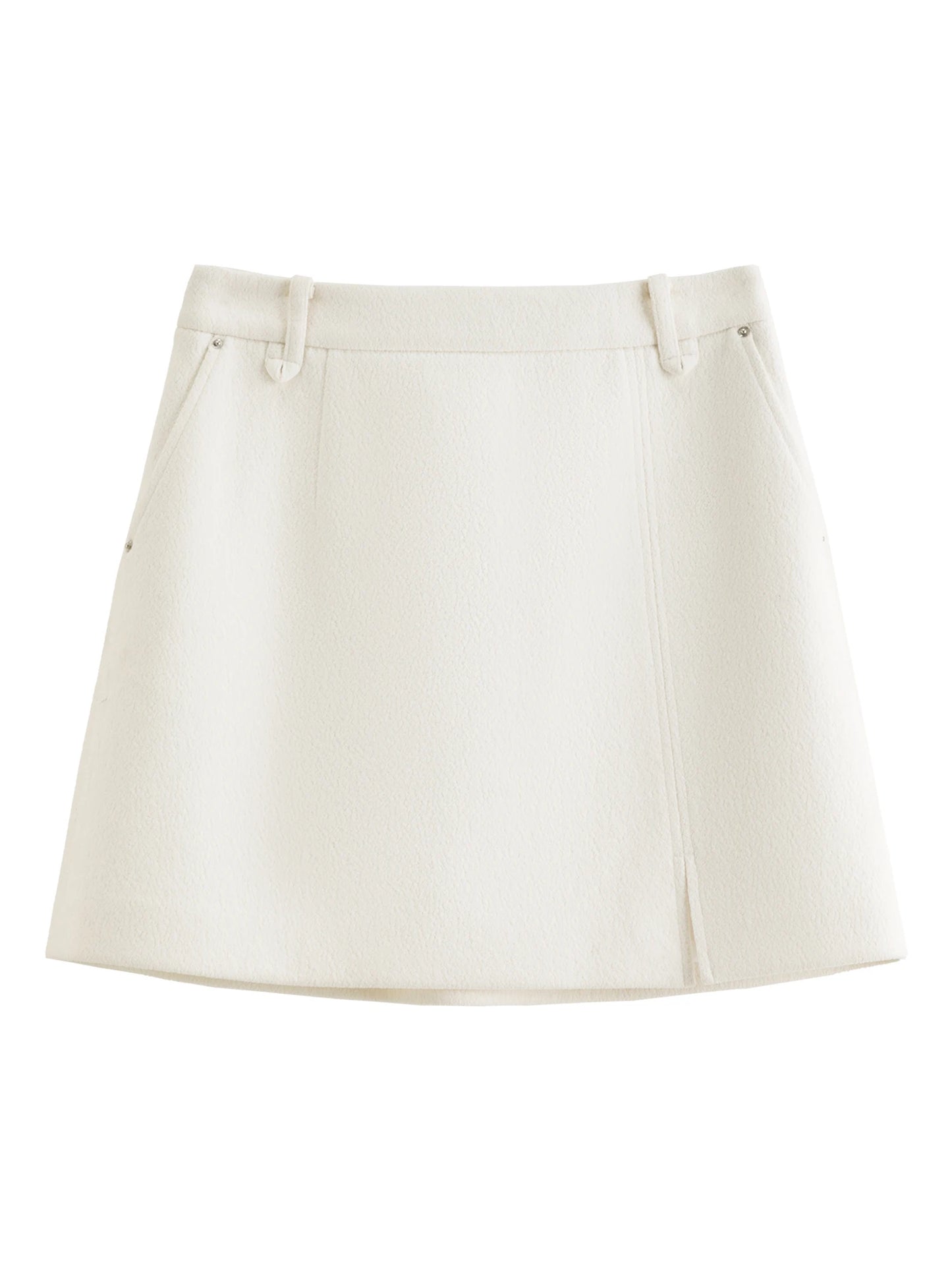 DUSHU Classic Elastic Waist Skirt For Women Winter Office Solid Color College