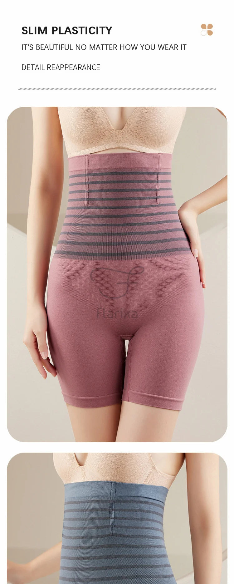 Flarixa High Waist Flat Belly Panties Plus Size Seamless Women's Shorts Body Shaping Boxers XXL Safety Shorts Slimming Underwear