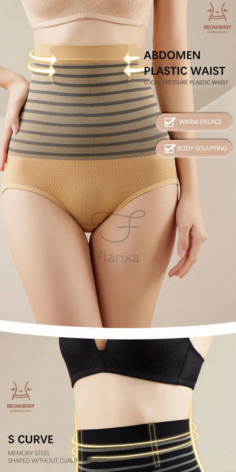Flarixa High Waist Flat Belly Panties Plus Size Seamless Women's Shorts Body Shaping Boxers XXL Safety Shorts Slimming Underwear