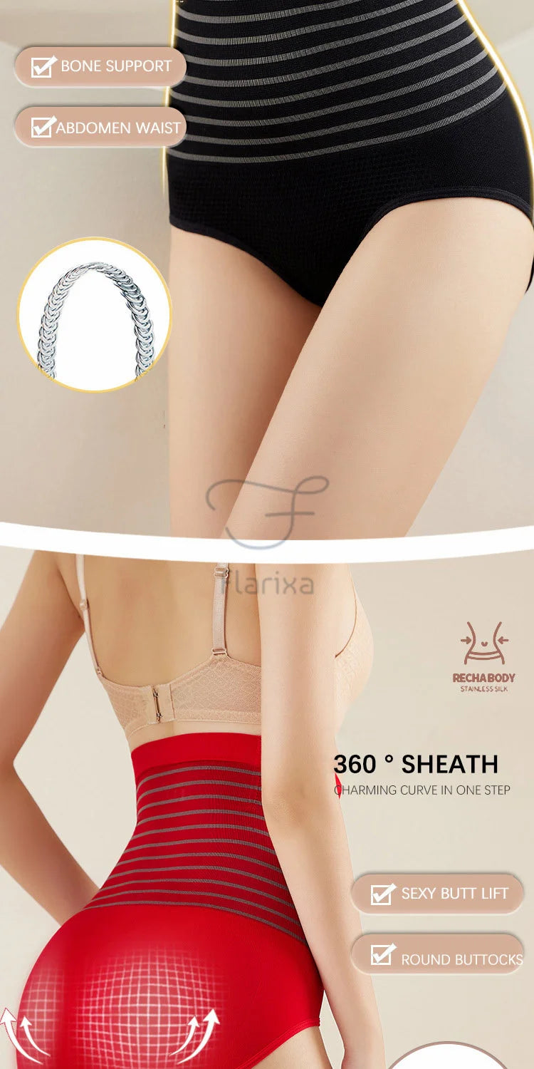 Flarixa High Waist Flat Belly Panties Plus Size Seamless Women's Shorts Body Shaping Boxers XXL Safety Shorts Slimming Underwear