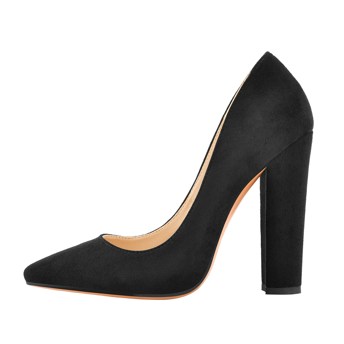 Richealnan Women Pointed Toe  Classic Slip On High Heels Thick Shoes Wedding Office Dress Big Size Chunky Lady  Block Pumps