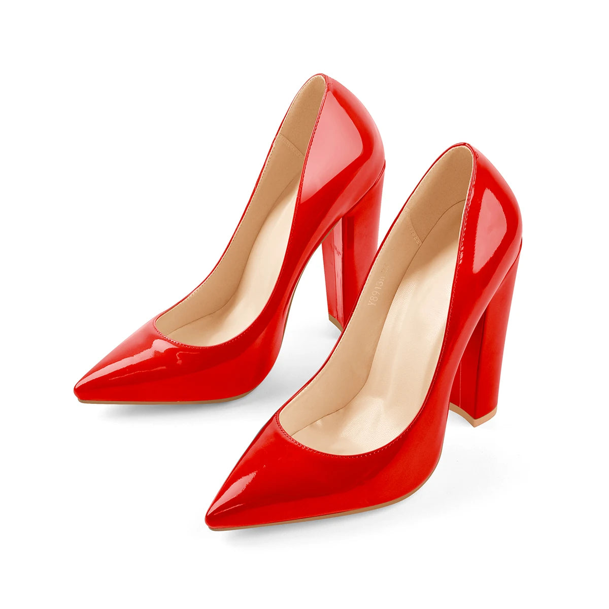 Richealnan Women Pointed Toe  Classic Slip On High Heels Thick Shoes Wedding Office Dress Big Size Chunky Lady  Block Pumps