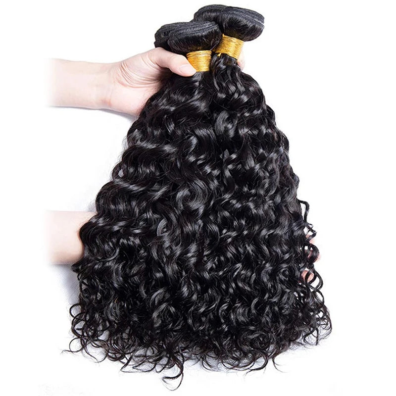 Water Wave Bundles Human Hair Extensions For Women Unprocessed Peruvian Hair Bundle Raw Virgin Human Hair Bundle Curly Hair